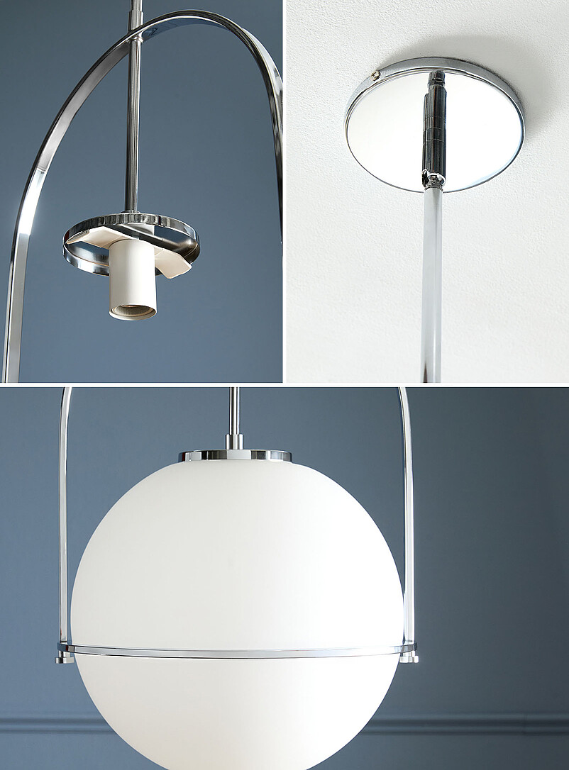 Paola chromed metal globe light fixture product image 3