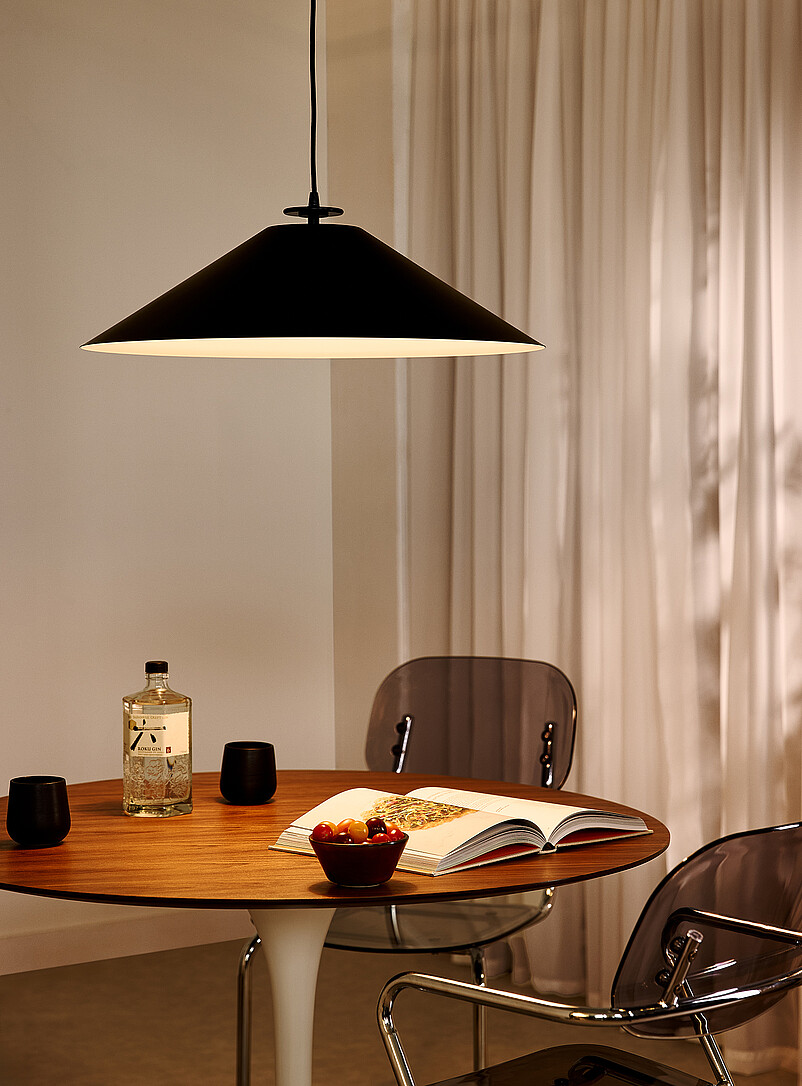 Prudence matte black light fixture 61 cm in diameter product image 2