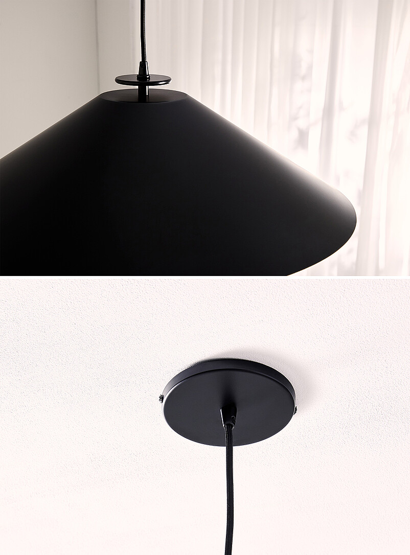Prudence matte black light fixture 61 cm in diameter product image 3