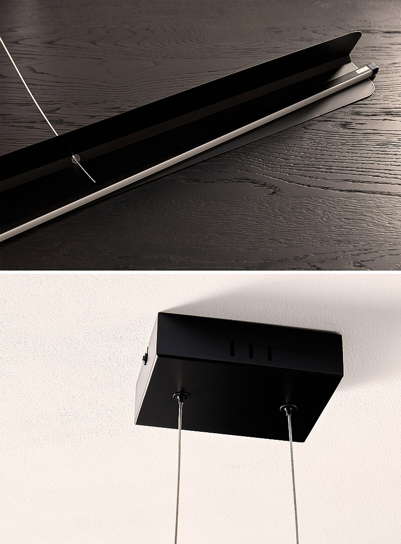Pamelyn matte black long light fixture product image 3