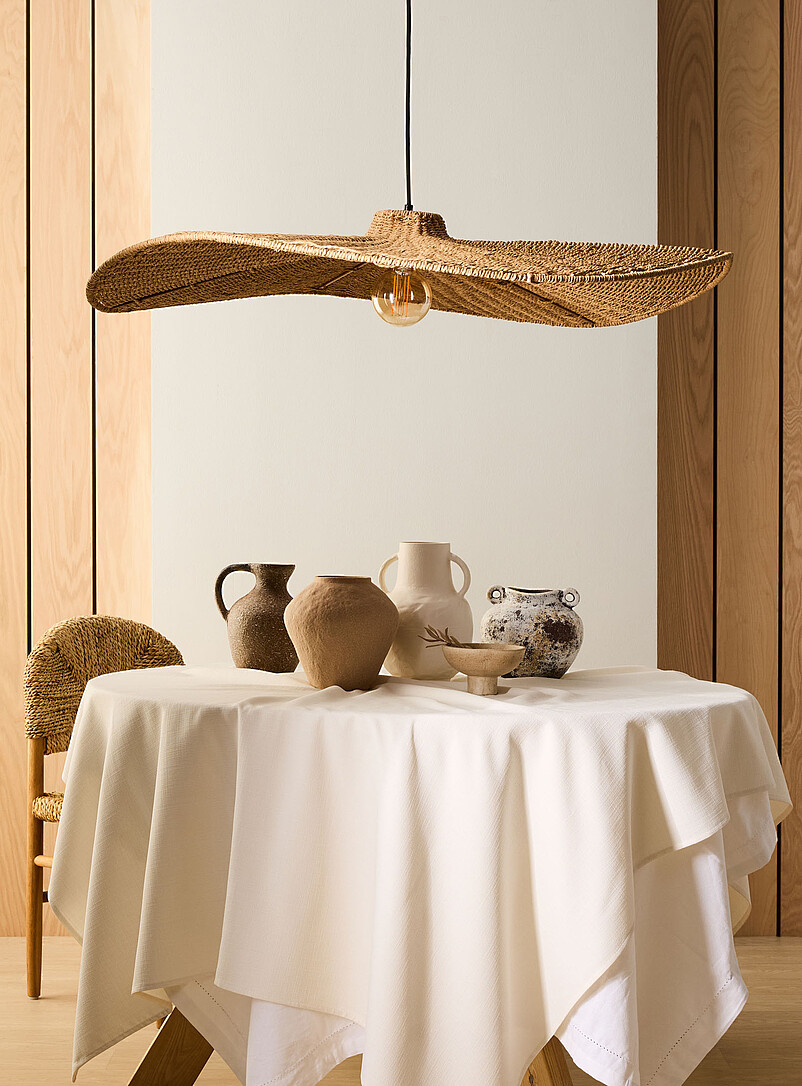 Selma braided wicker light fixture product image (primary)