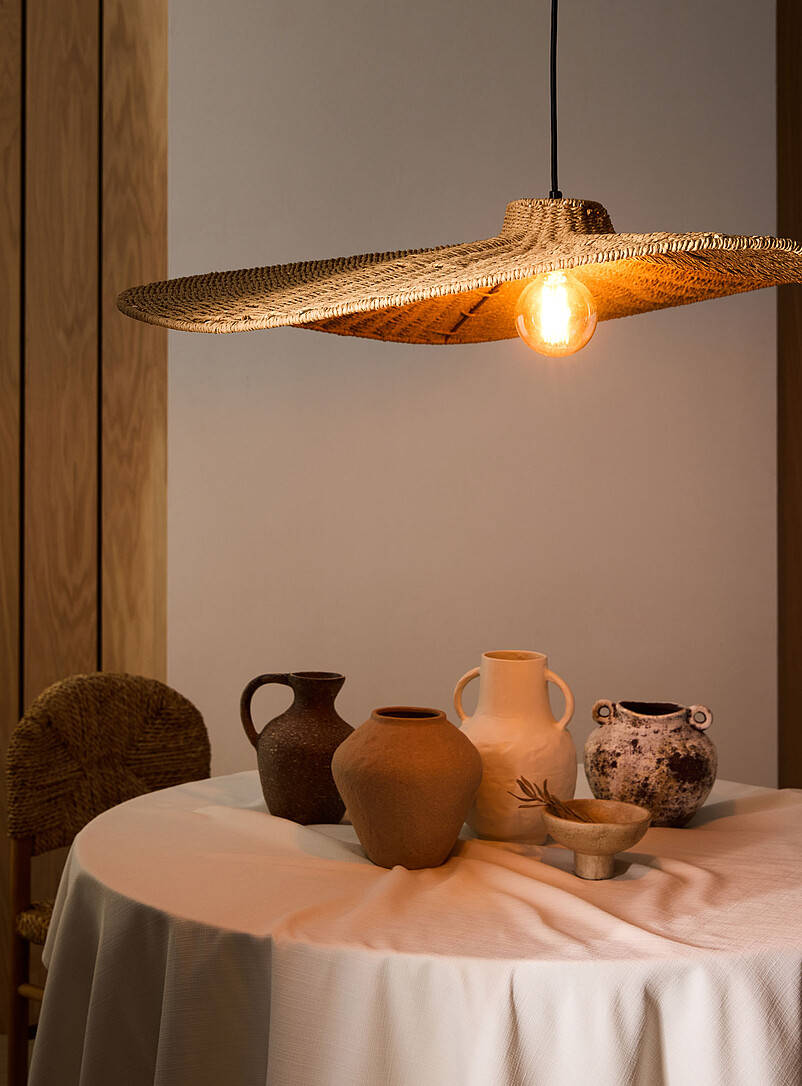 Selma braided wicker light fixture product image 2