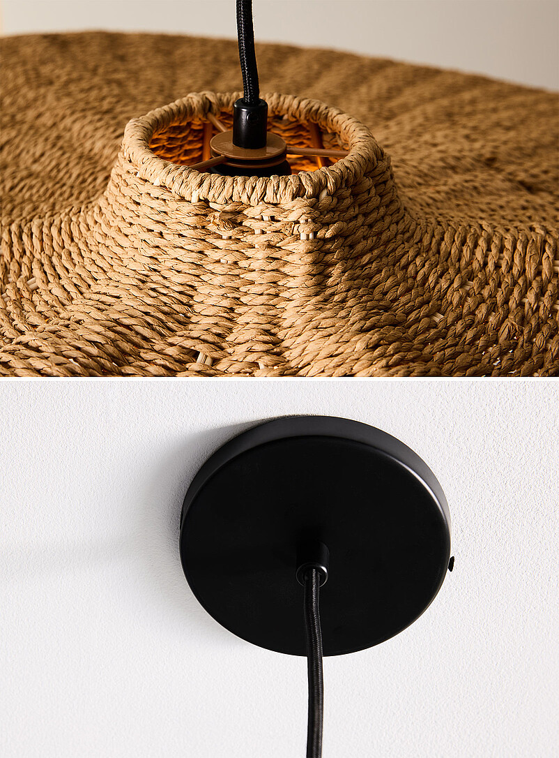 Selma braided wicker light fixture product image 3