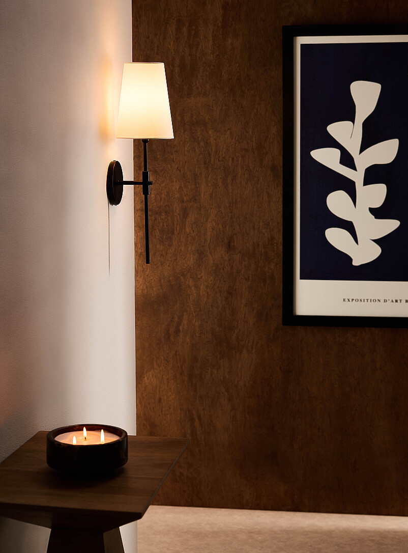 Sleek matte black finish wall sconce product image 2