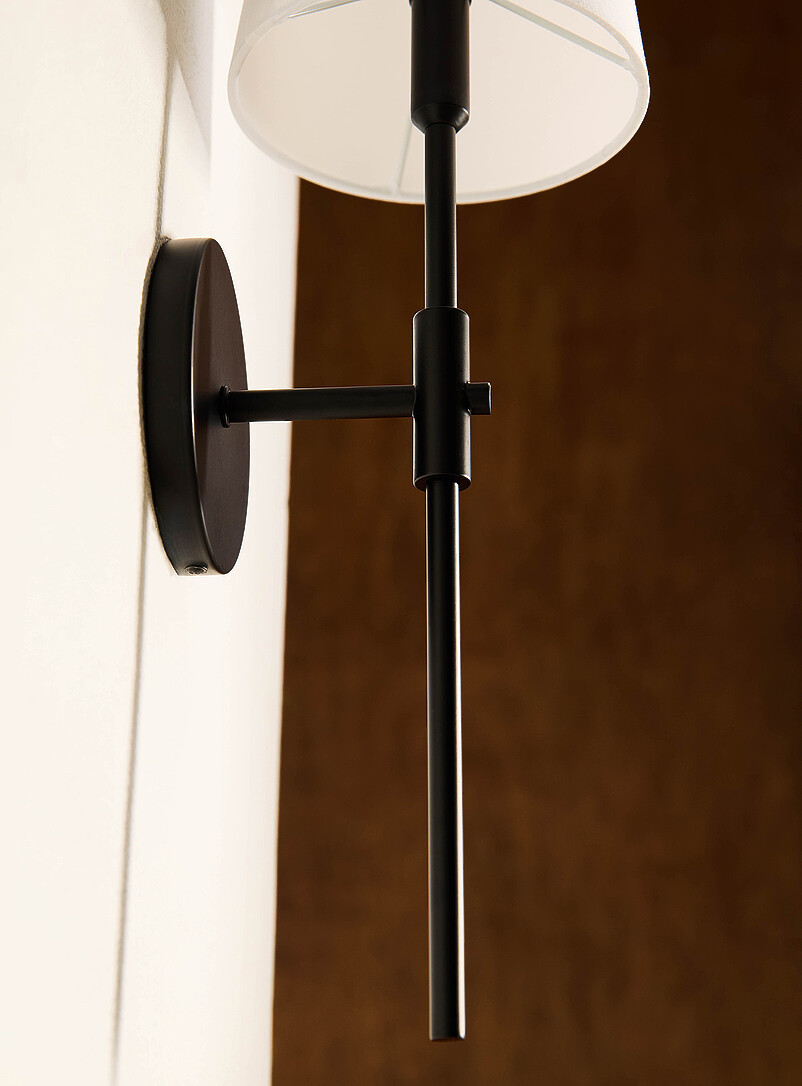 Sleek matte black finish wall sconce product image 3