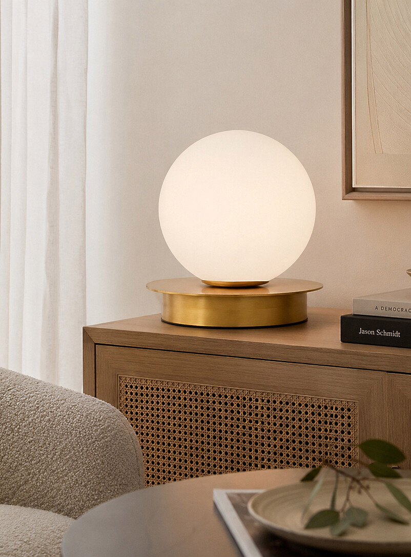 Gold globe wall sconce product image (primary)