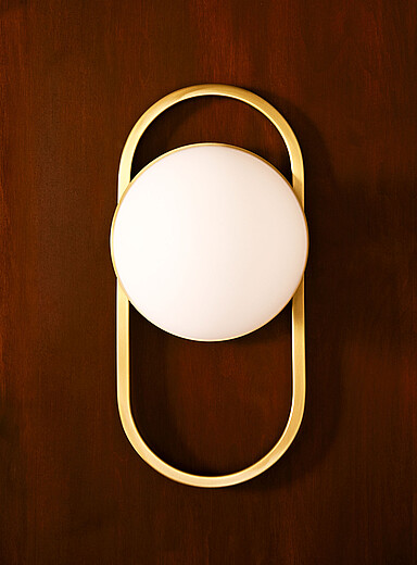 Gold art deco wall sconce