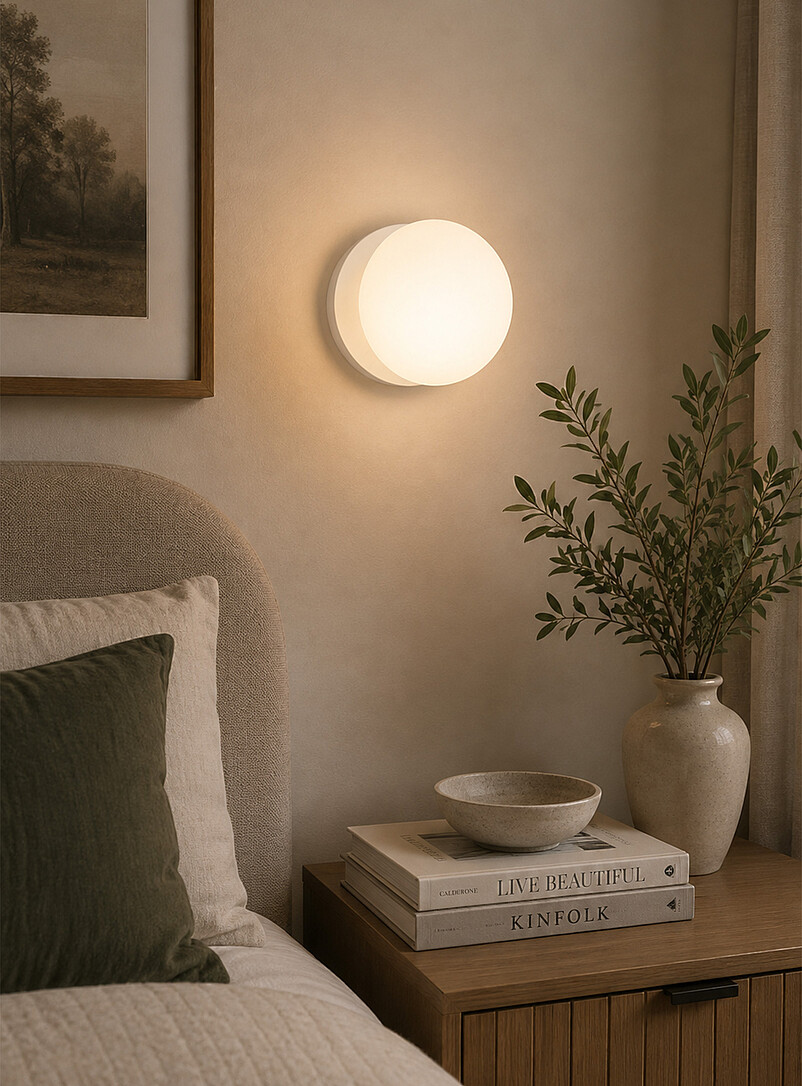 White Globe Wall Sconce