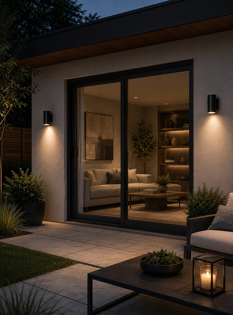 Matte black cylindrical wall sconce Outdoor product image 3
