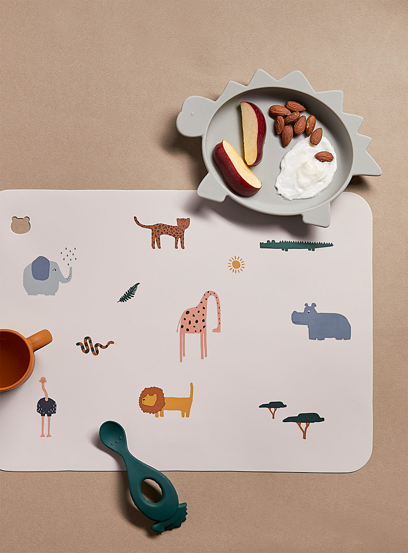 Liewood Patterned Ecru Zoo animals silicone placemat