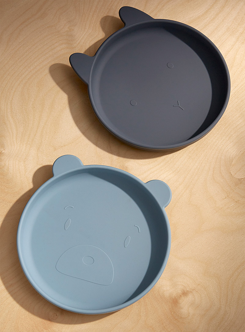 Liewood Blue Blue animals silicone plates Set of 2