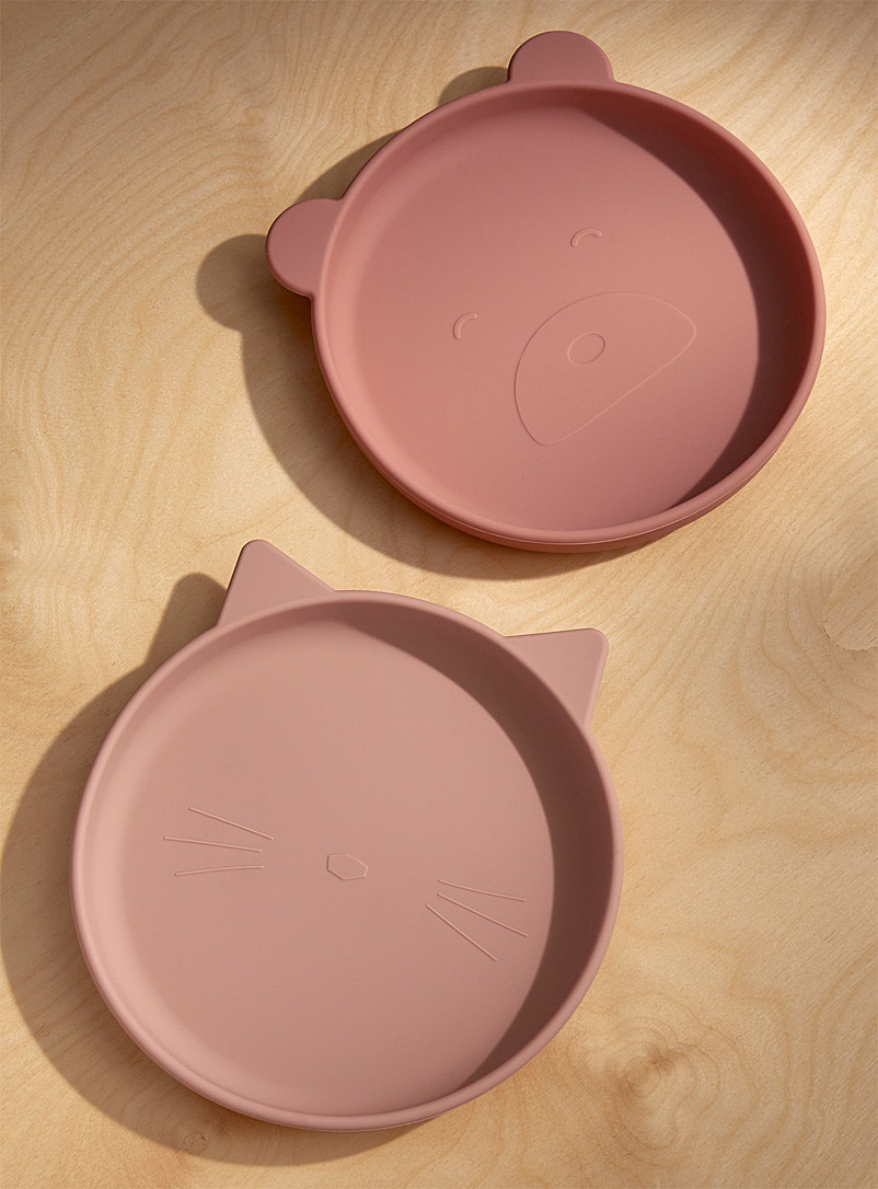 Liewood: Les assiettes silicone animaux roses Ensemble de 2 Assorti