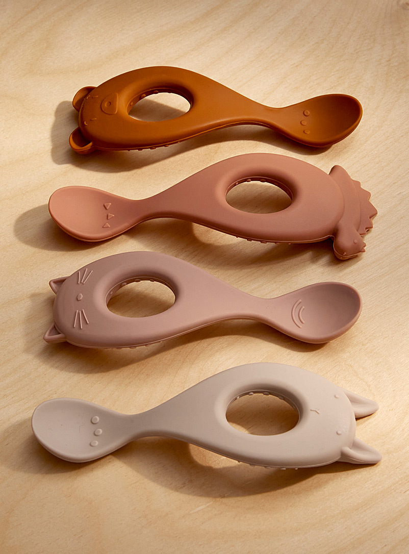 Liewood Assorted Pink animals silicone spoons Set of 4