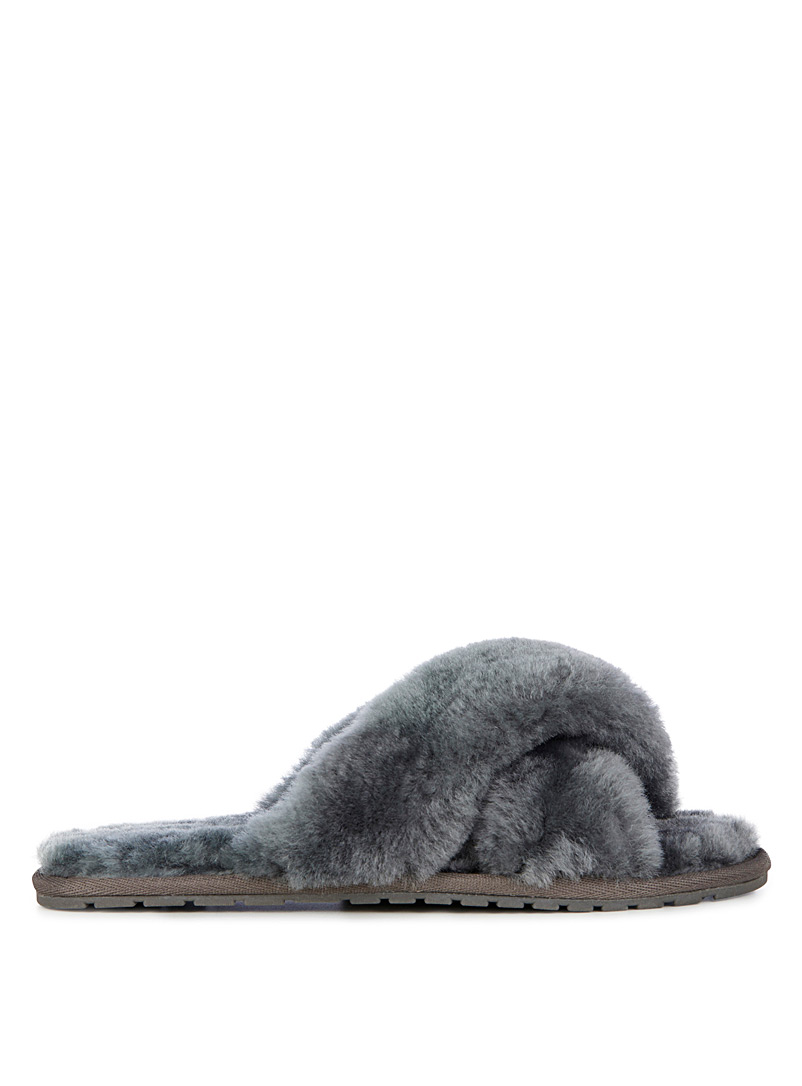 EMU Australia Dark Grey Mayberry wool slide slipper Women for error