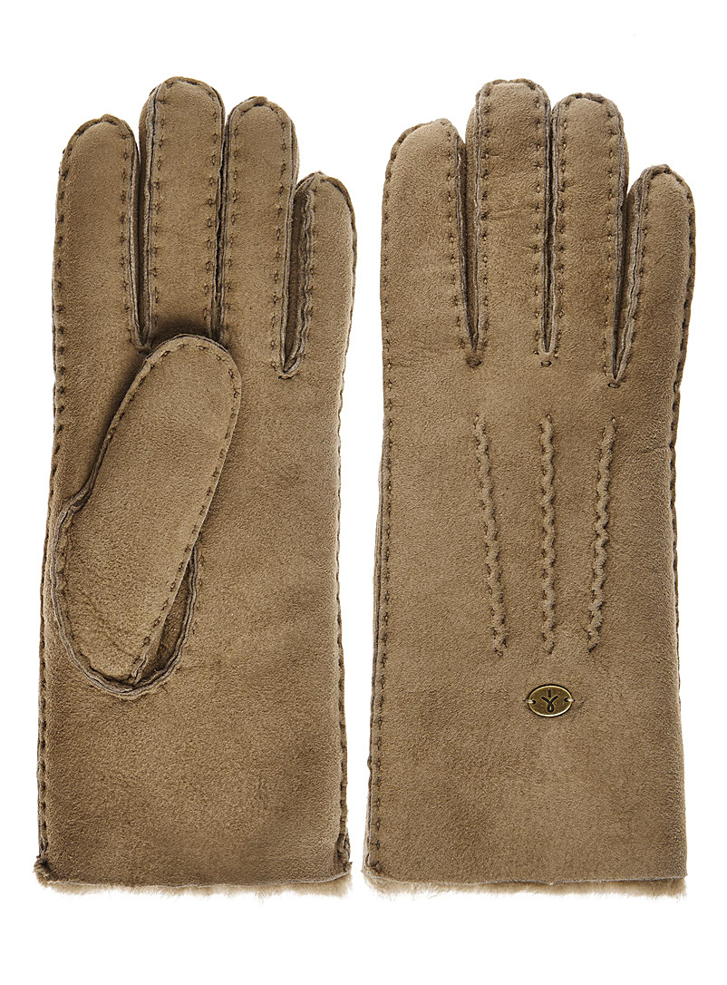 EMU Australia: Le gant cuir surpiqué Beech Tan beige fauve pour 