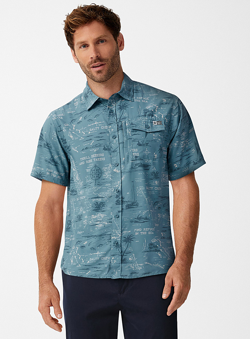 Salty Crew: La chemise toile motifs marins Bleu à motif pour homme
