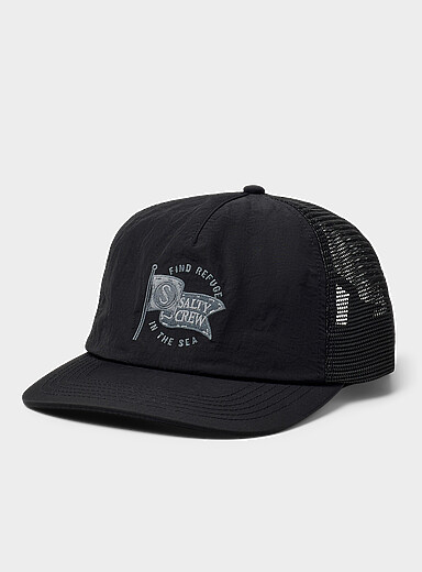 Salty Crew Black Flag logo trucker cap for men