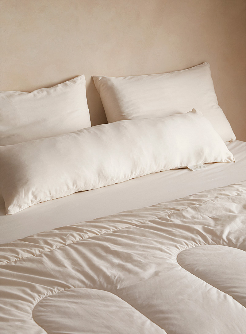 SnugSleep White Organic wool body pillow