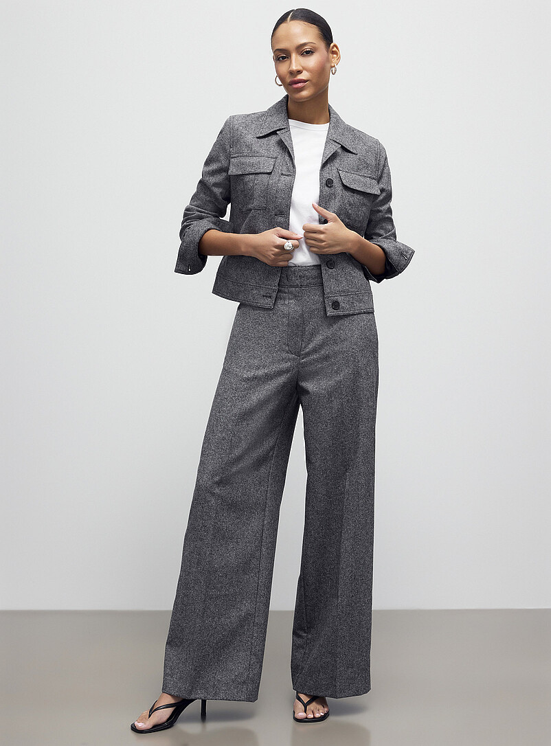 Pantalon Rose à Jambe Large et Taille Haute | RW&CO Pantalon Rose à Jambe Large et Taille Haute | RW&CO