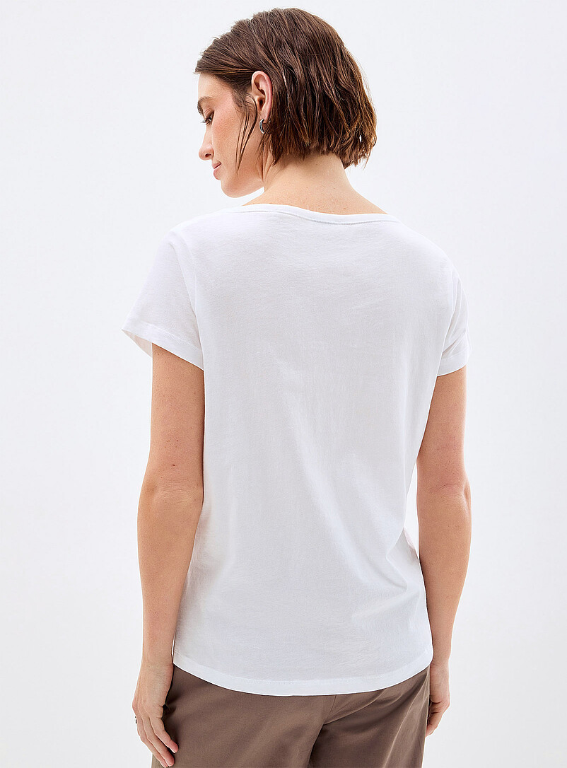 Marc O'Polo: Le t-shirt l&eacute;ger jersey imprim&eacute; floral Blanc pour femme