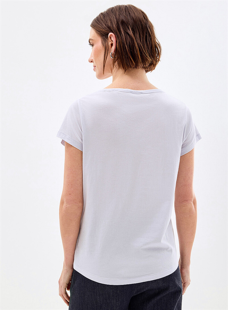 Marc O'Polo: Le t-shirt l&eacute;ger jersey imprim&eacute; floral Blanc pour femme