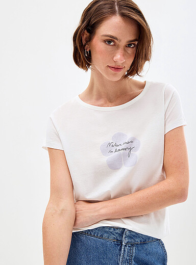 Light jersey floral print T-shirt