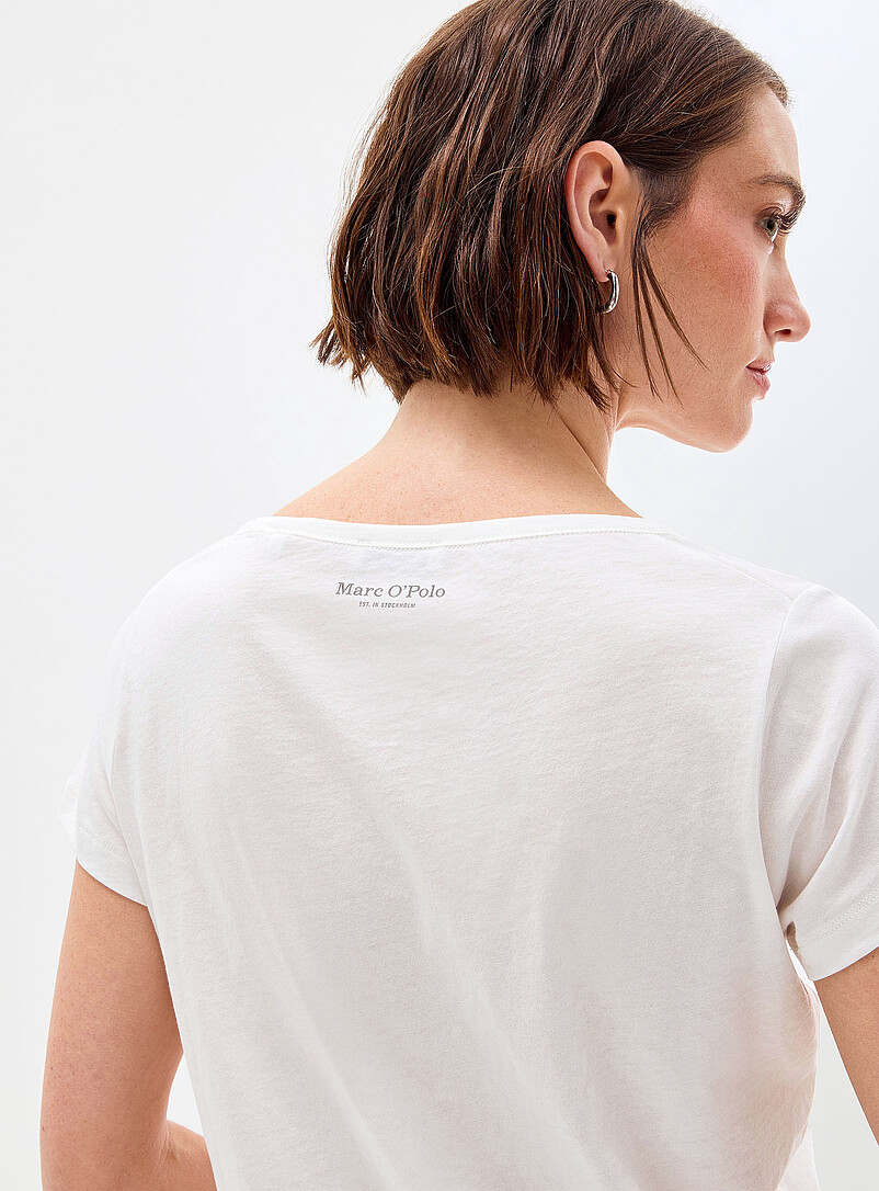 Marc O'Polo: Le t-shirt l&eacute;ger jersey imprim&eacute; floral Blanc pour femme