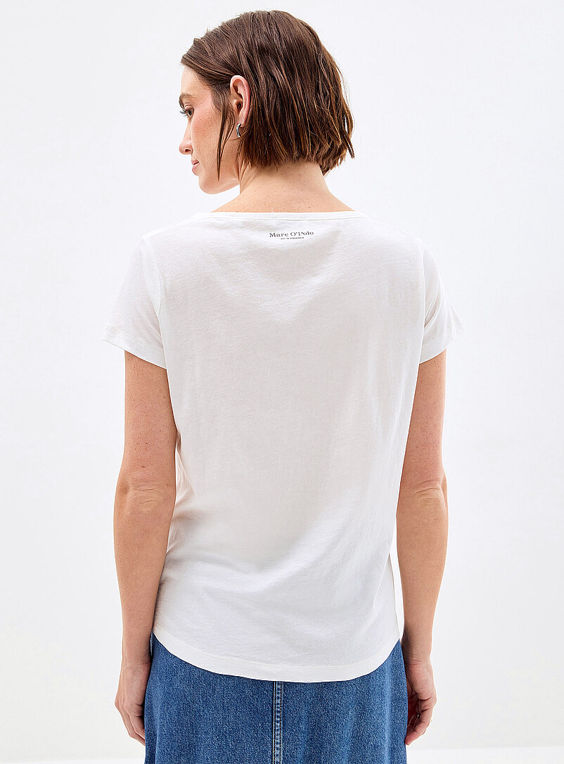 Marc O'Polo: Le t-shirt l&eacute;ger jersey imprim&eacute; floral Blanc pour femme
