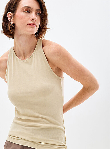 La camisole doux jersey c&ocirc;tel&eacute;