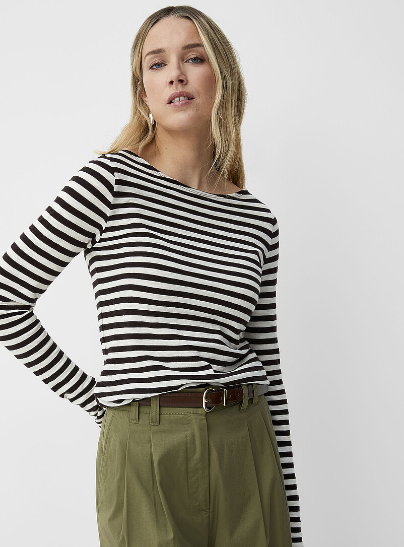 Pull Gilet Evalinka Taille 38/40 - Matière Mixte Mesh & Rayé Fleuri - Occasion Très Bon État