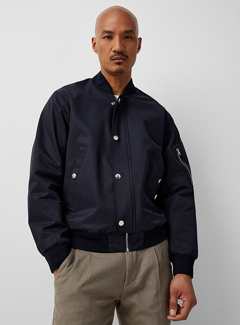 Marc O'Polo Indigo/Dark Blue Modern canvas bomber jacket for men