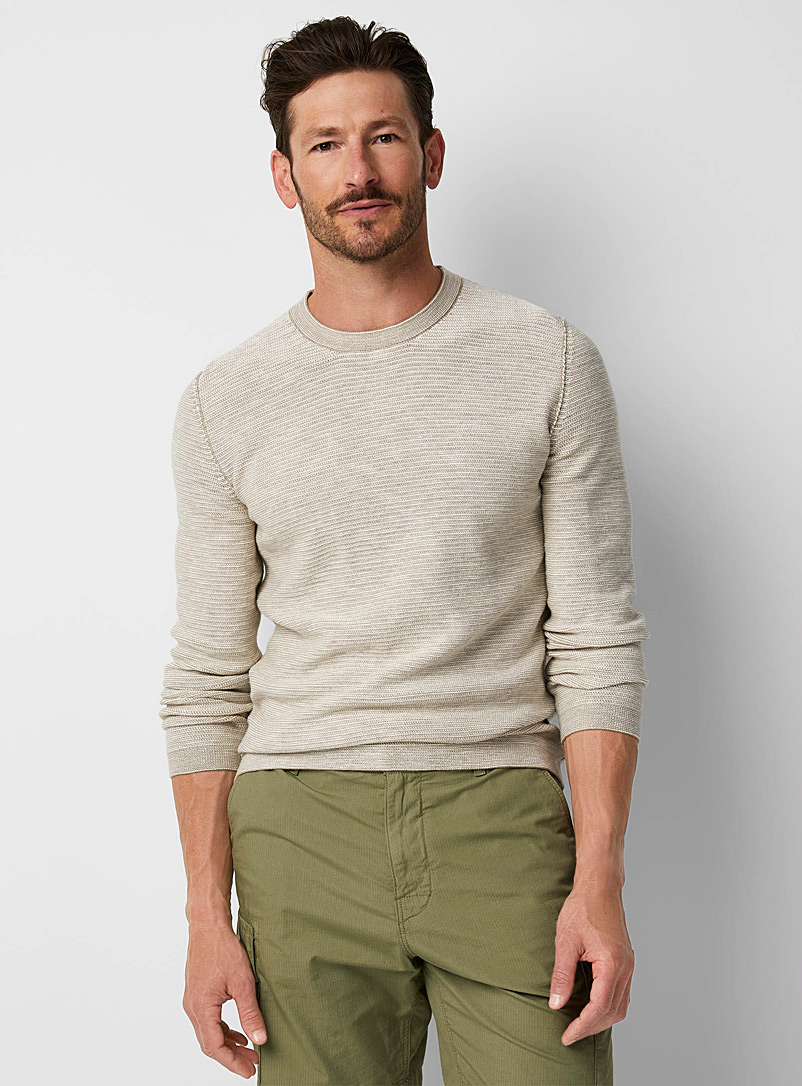 Marc O'Polo Nude Linen-blend two-tone sweater for men