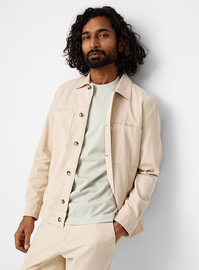 Marc O'Polo Ecru/Linen Beige organic cotton and linen twill jacket for men