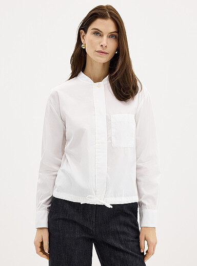 Marc O'Polo: La chemise popeline ourlet cordon Blanc pour femme