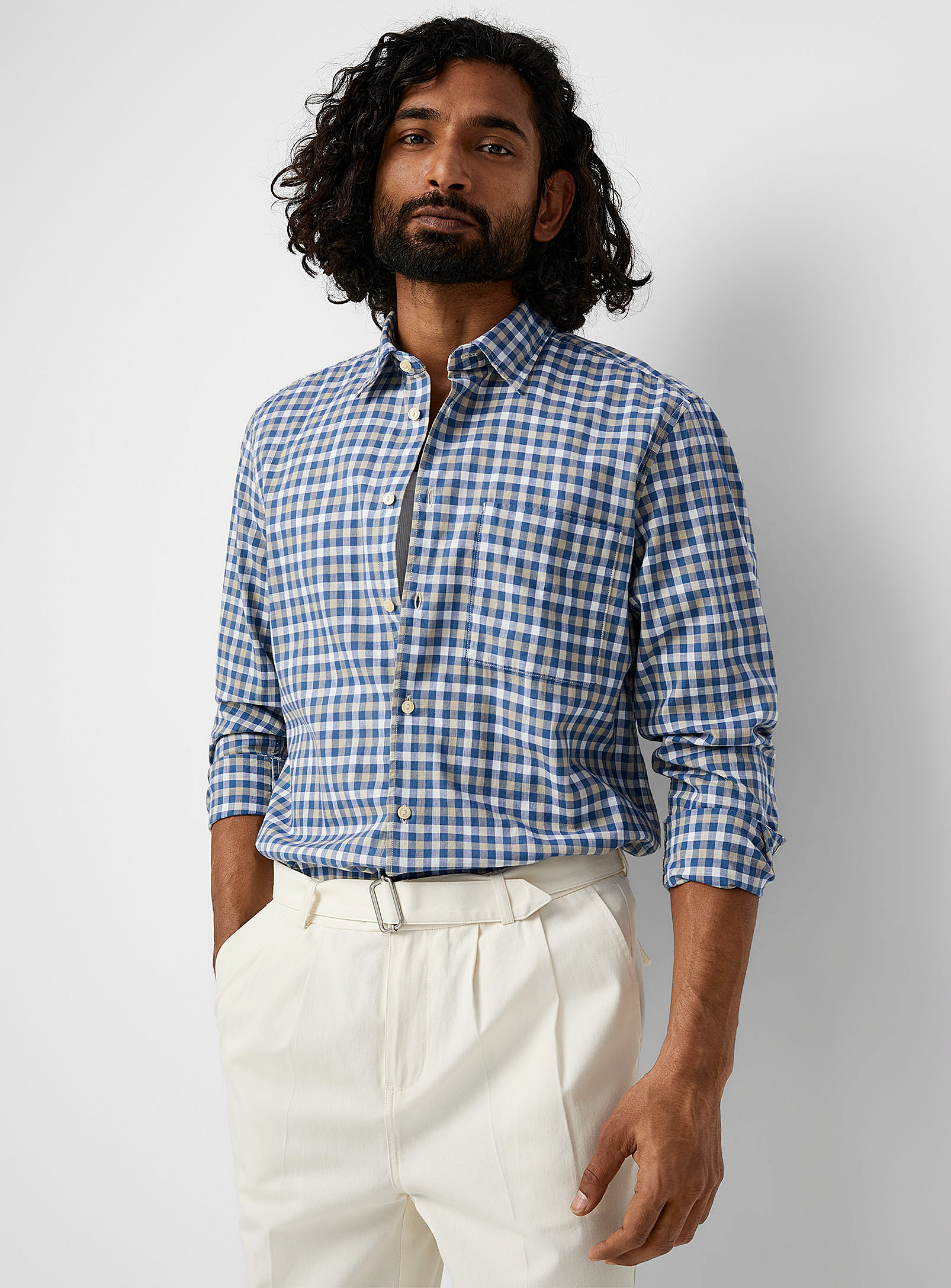 Marc O'polo Gingham-check Shirt In Blue