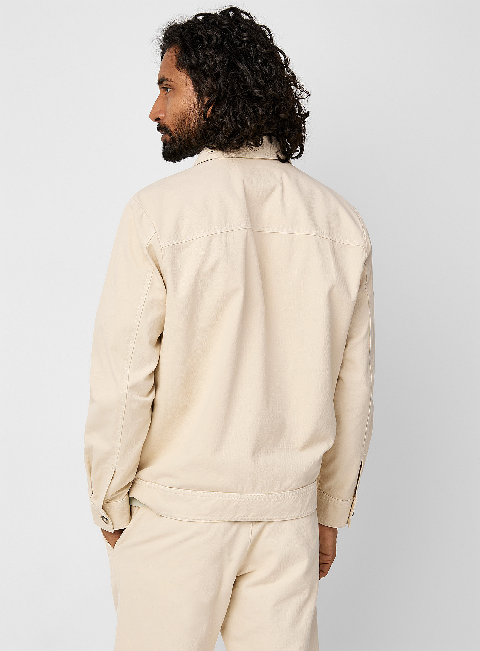 Marc O'Polo - La veste sergé écru en coton bio et lin