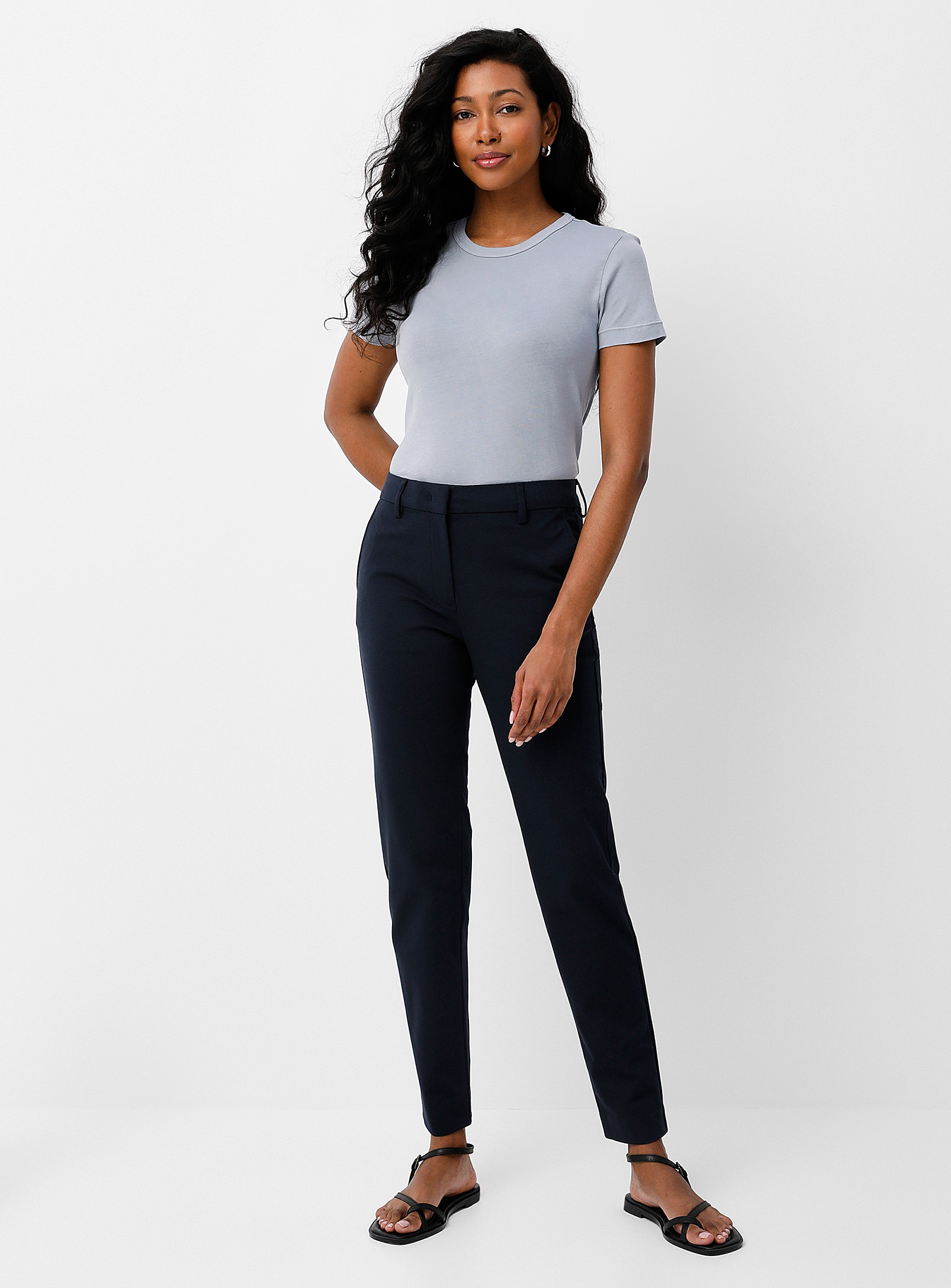 Marc O'Polo - Women's Navy structured slim-fit pant