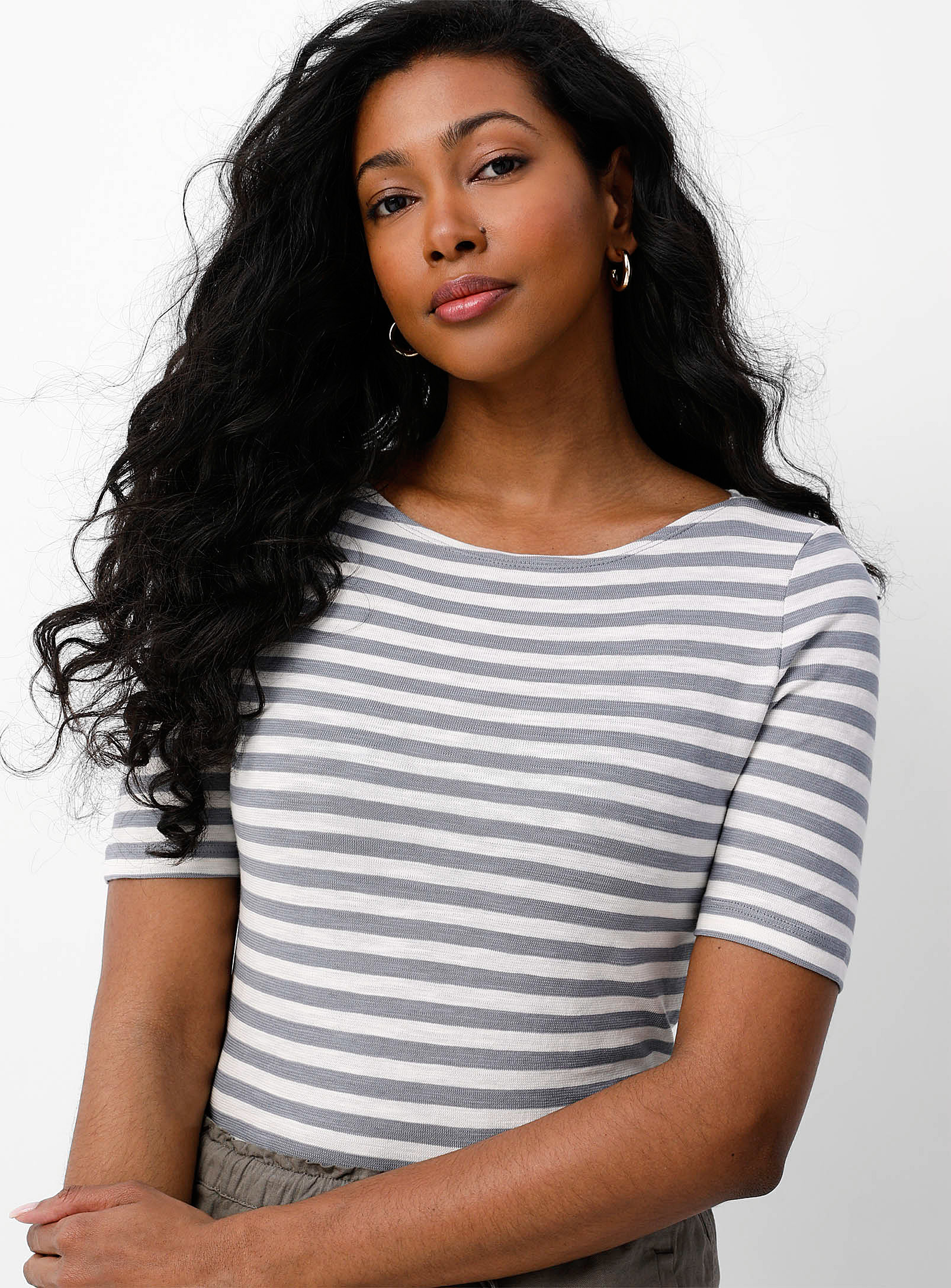 Marc O'Polo Shirt - Women's Horizontal stripes boat neck T-shirt