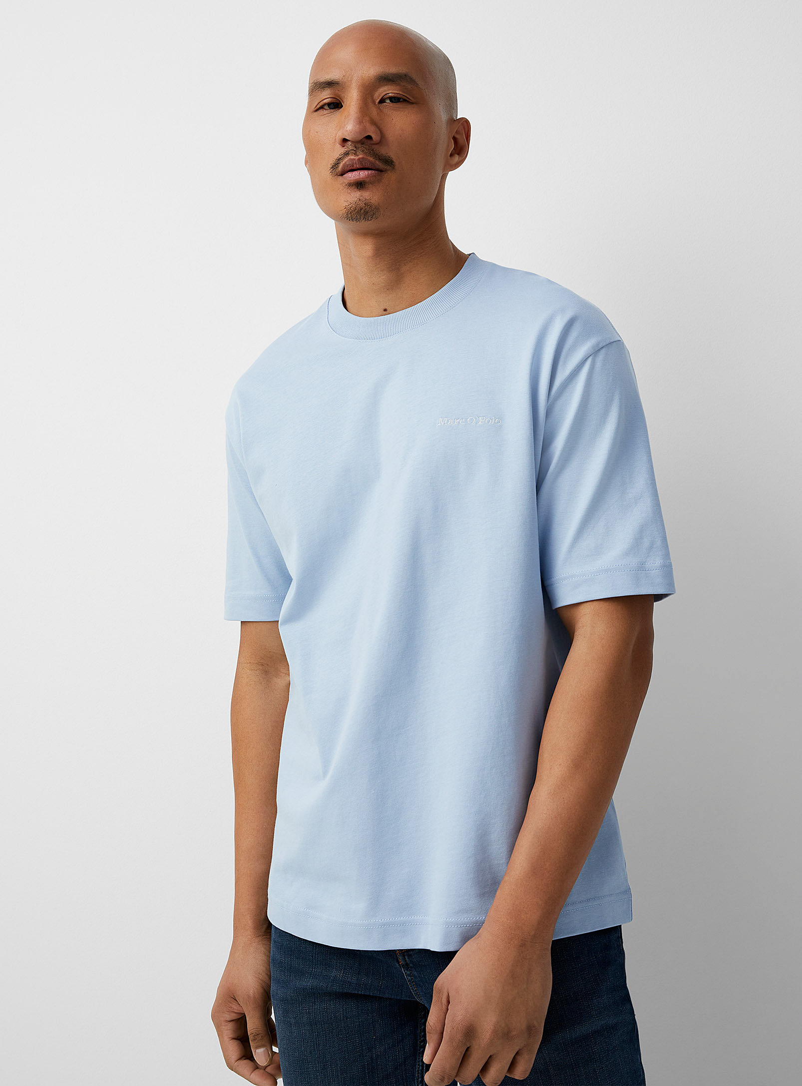 Marc O'polo Embroidered Logo T-shirt In Slate Blue