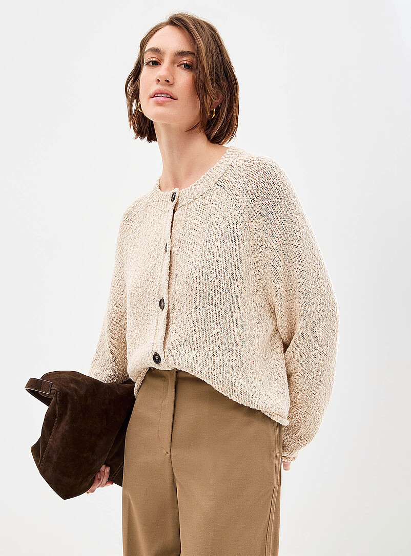Textured heavyweight cotton cardigan product image 2