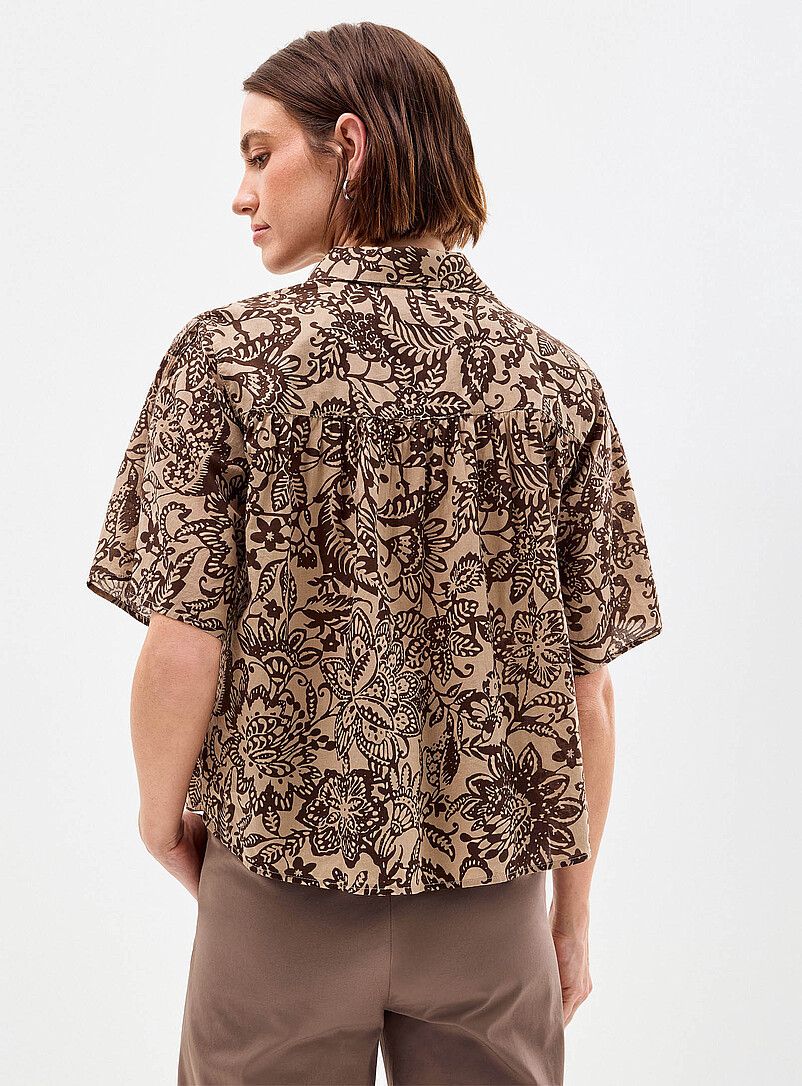 Coffee bouquet boxy-fit voile shirt product image 2