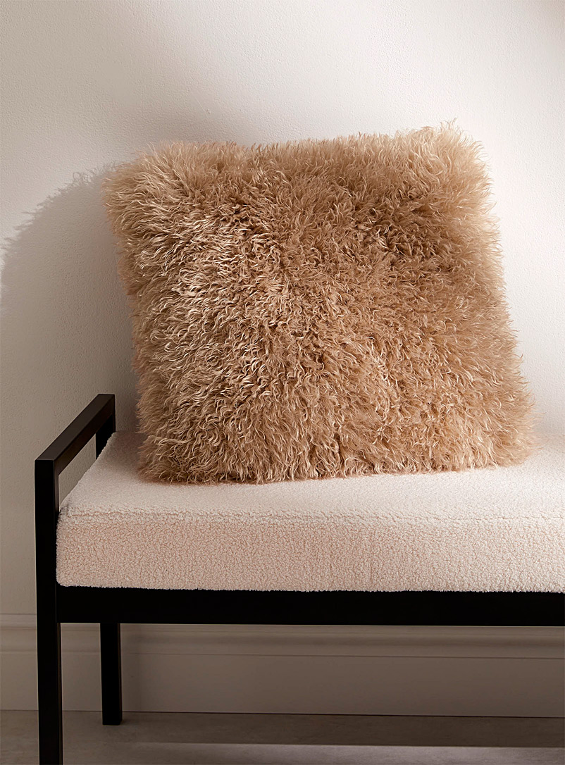 Simons Maison Off White Faux mohair cushion 45 x 45 cm