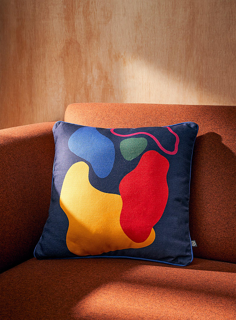 Simons Maison Patterned Blue Colourful print cushion 45 x 45 cm