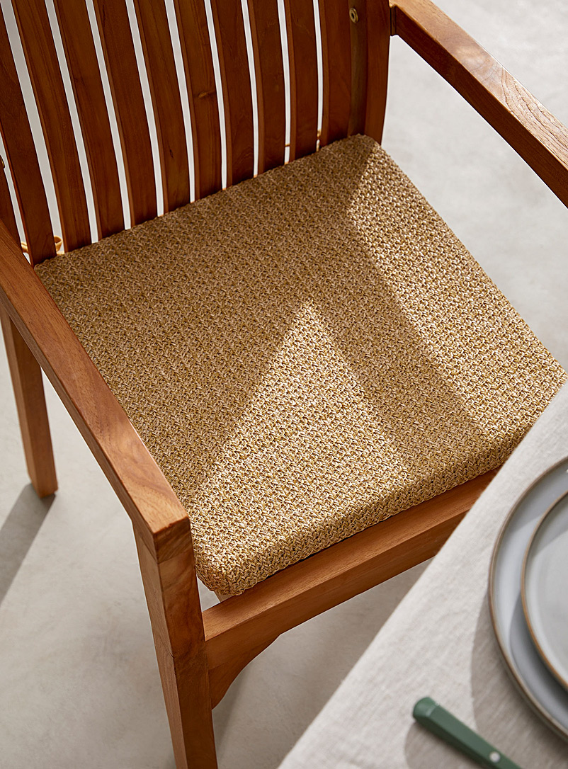 Simons Maison Sand Faux-raffia chair cushion 40 x 40 cm
