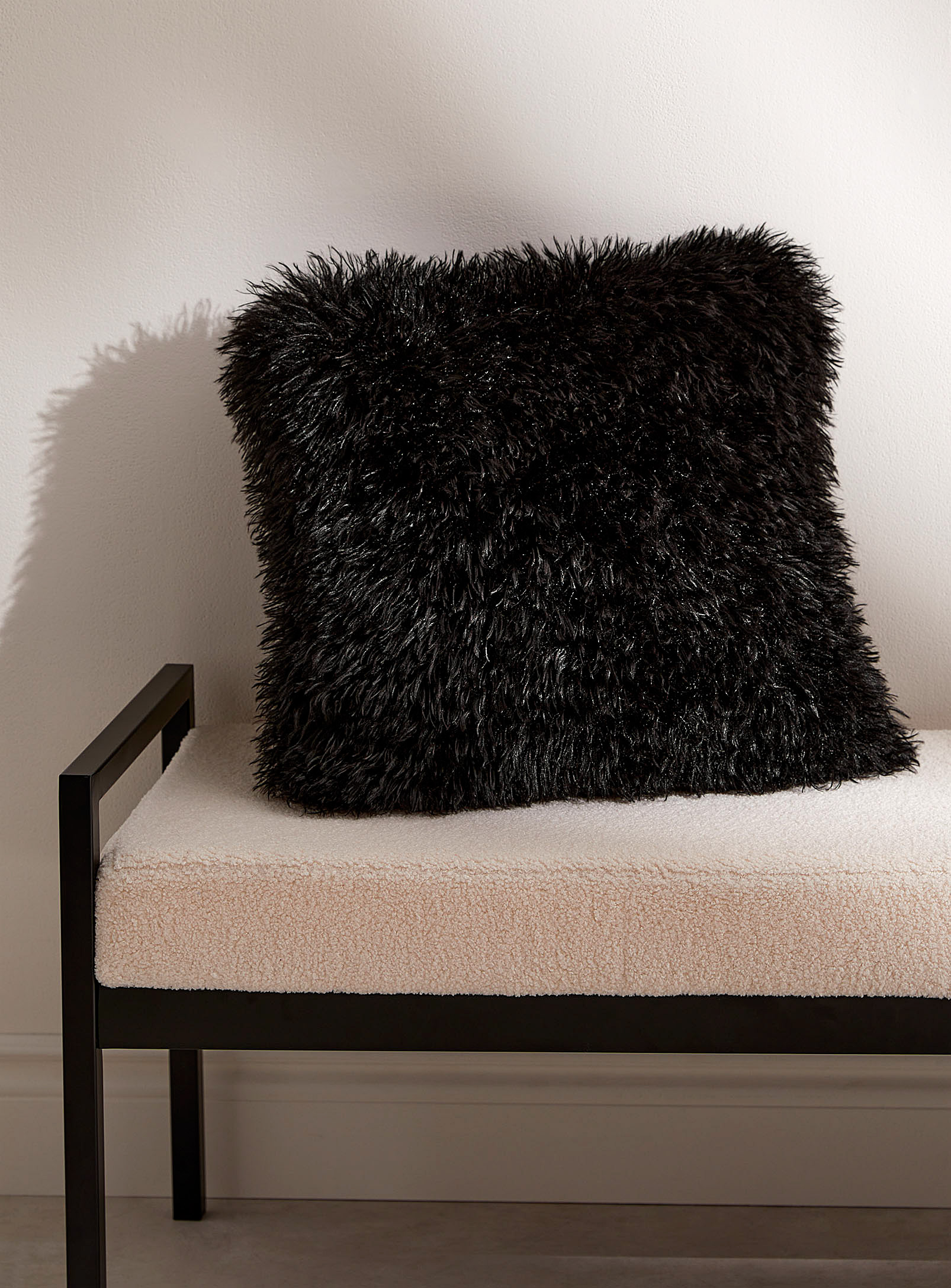 Simons Maison Faux Mohair Cushion 45 X 45 Cm In Black