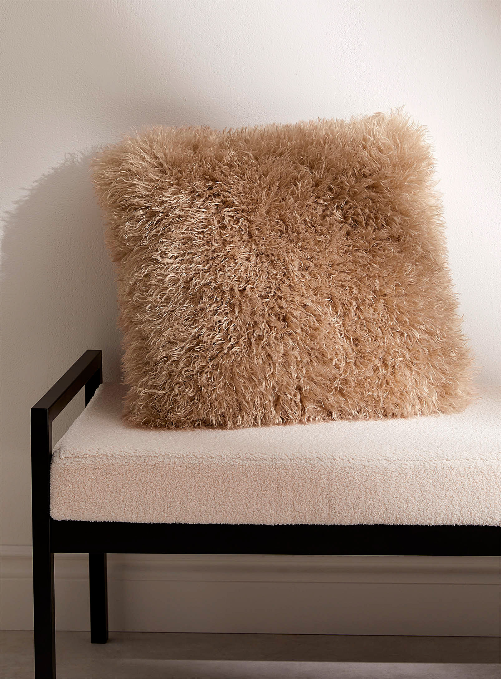 Simons Maison Faux Mohair Cushion 45 X 45 Cm In Ivory White