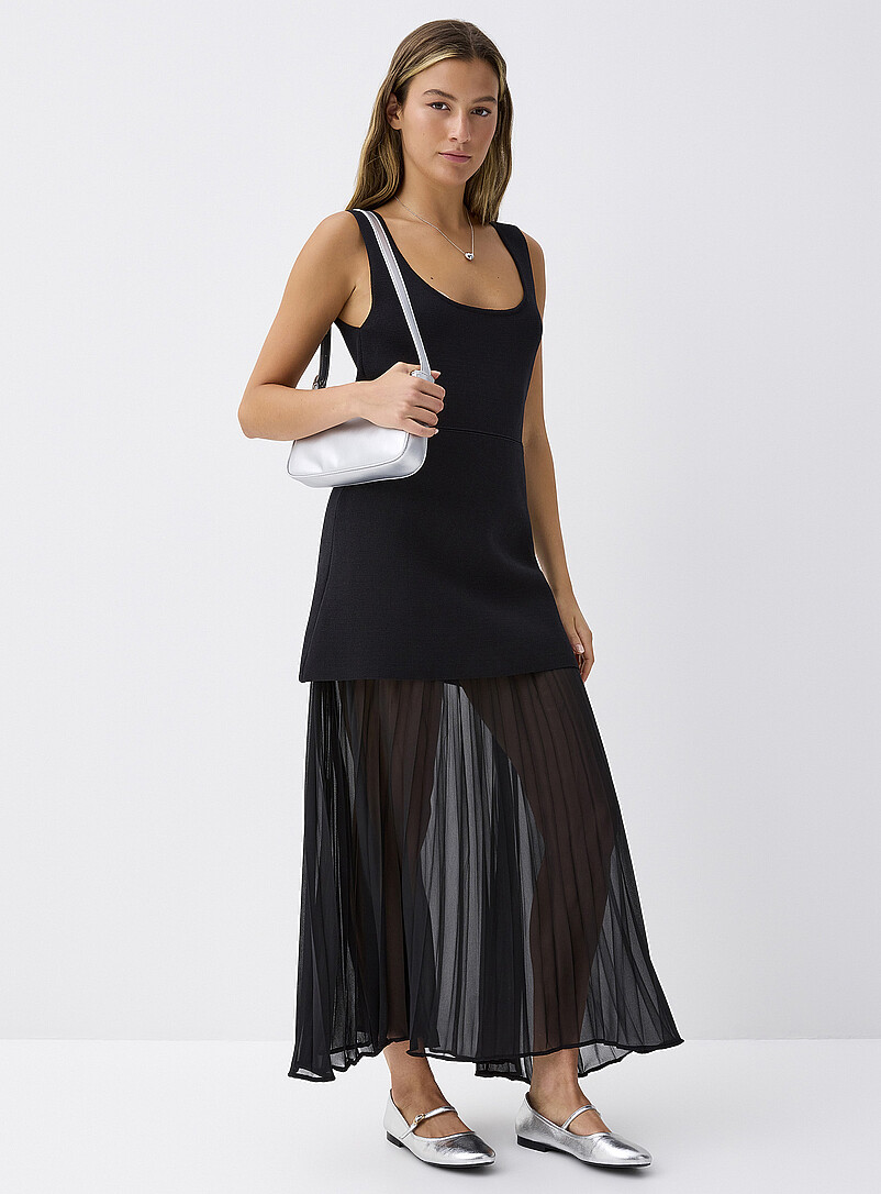Knit Dress with Pleated Skirt main image 1