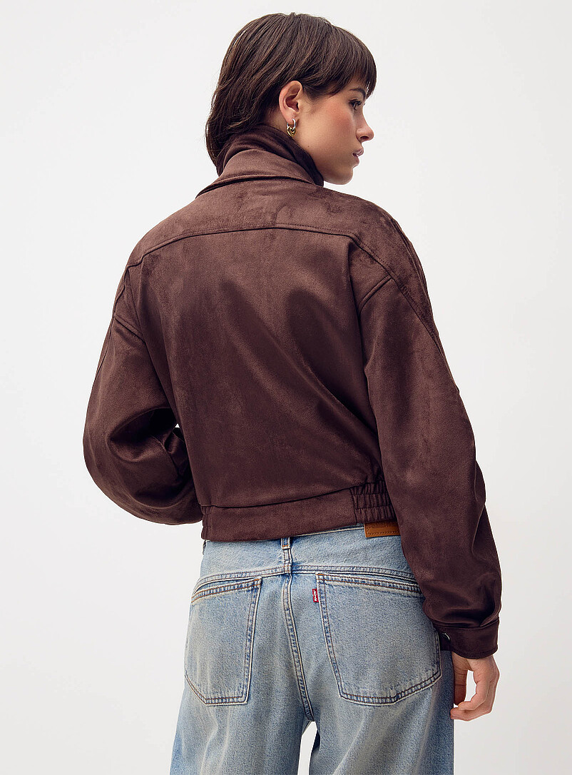 Buttoned flap faux-suede jacket | Twik | Women's Jackets | Simons