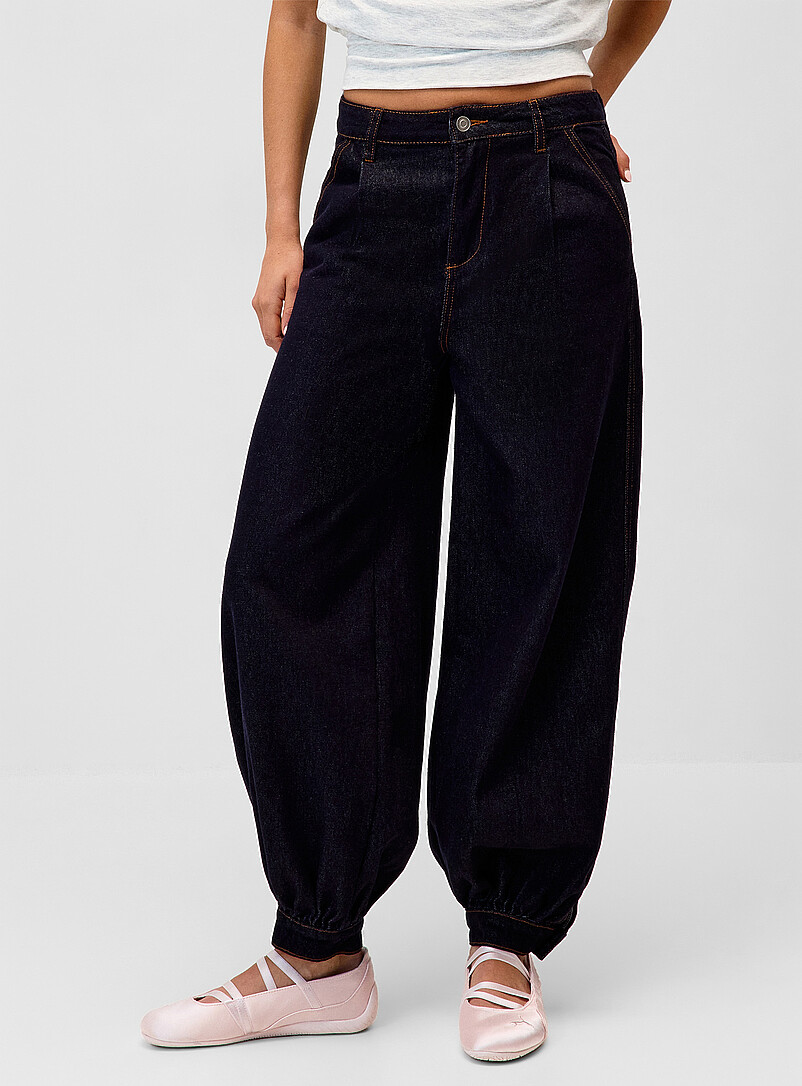 Supple denim barrel-leg jogger product image 2
