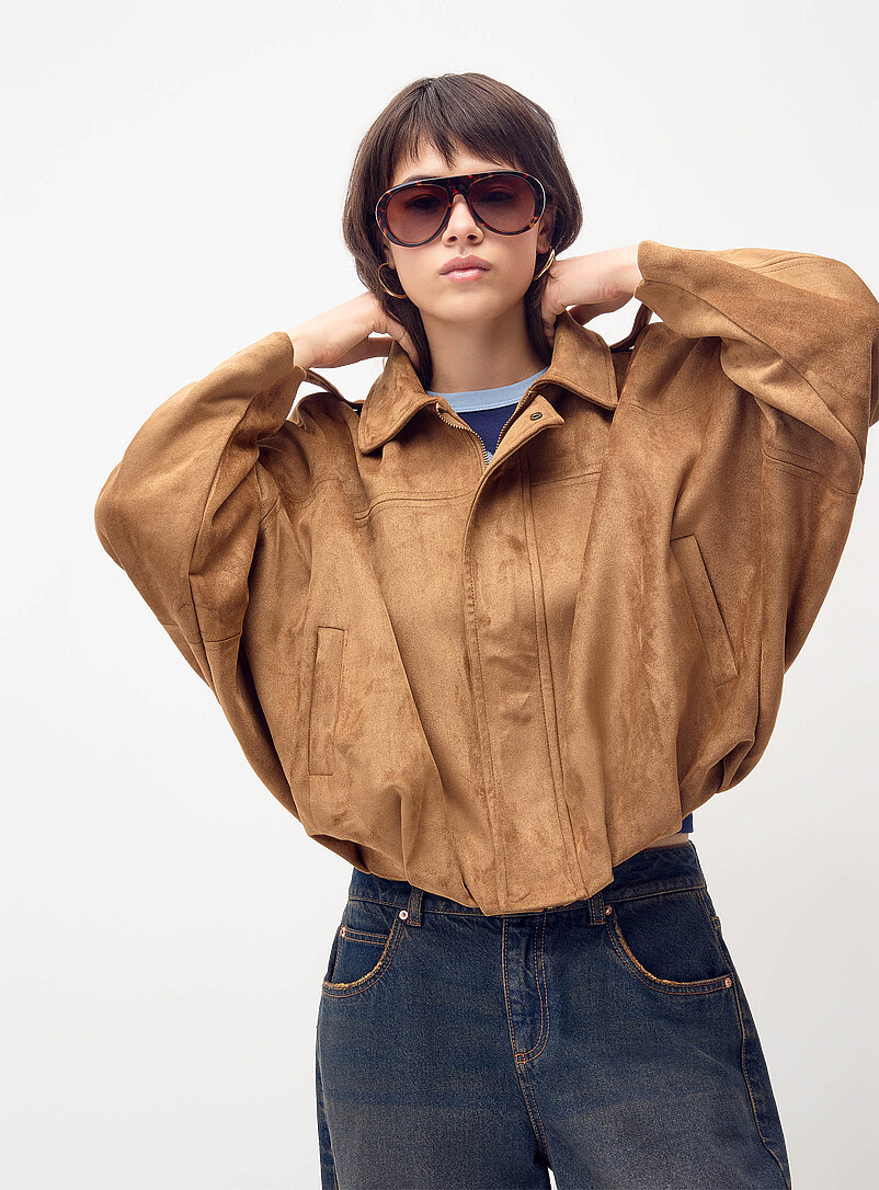 Faux-Suede Loose Jacket